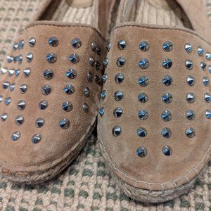 Zara studded suede flat espadrilles